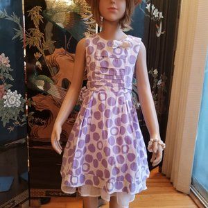 Childrens Place Size 6 Purple Polka Dot Dress